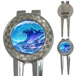 Tsunami Tidal Wave Ocean Waves Sea Nature Water Blue 3-in-1 Golf Divots Front