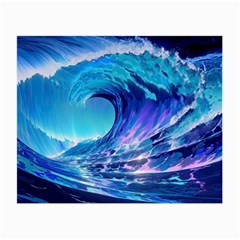 Tsunami Tidal Wave Ocean Waves Sea Nature Water Blue Small Glasses Cloth by uniart180623