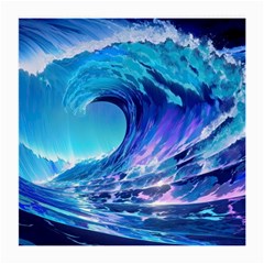 Tsunami Tidal Wave Ocean Waves Sea Nature Water Blue Medium Glasses Cloth by uniart180623