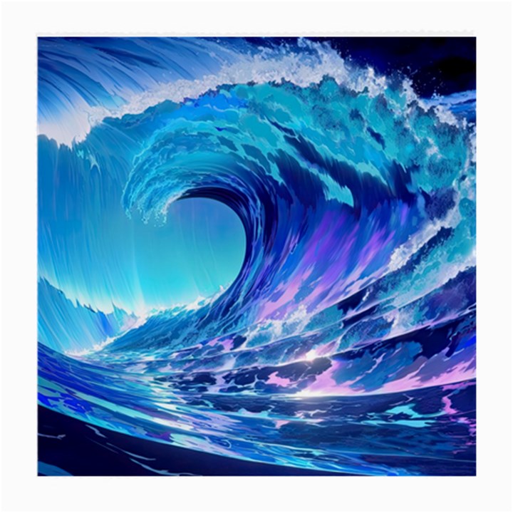 Tsunami Tidal Wave Ocean Waves Sea Nature Water Blue Medium Glasses Cloth (2 Sides)