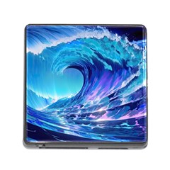 Tsunami Tidal Wave Ocean Waves Sea Nature Water Blue Memory Card Reader (square 5 Slot) by uniart180623