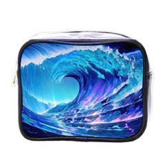 Tsunami Tidal Wave Ocean Waves Sea Nature Water Blue Mini Toiletries Bag (one Side) by uniart180623