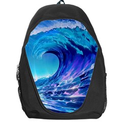 Tsunami Tidal Wave Ocean Waves Sea Nature Water Blue Backpack Bag by uniart180623