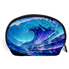 Tsunami Tidal Wave Ocean Waves Sea Nature Water Blue Accessory Pouch (large) by uniart180623