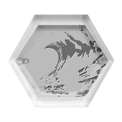 Tsunami Tidal Wave Ocean Waves Sea Nature Water Blue Hexagon Wood Jewelry Box by uniart180623