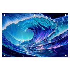 Tsunami Tidal Wave Ocean Waves Sea Nature Water Blue Banner And Sign 6  X 4  by uniart180623