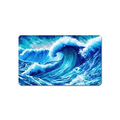 Tsunami Tidal Wave Ocean Waves Sea Nature Water Blue Painting Magnet (name Card) by uniart180623