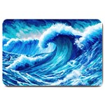 Tsunami Tidal Wave Ocean Waves Sea Nature Water Blue Painting Large Doormat 30 x20  Door Mat