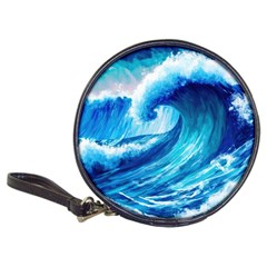 Tsunami Tidal Wave Ocean Waves Sea Nature Water Blue Painting Classic 20-cd Wallets by uniart180623