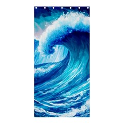 Tsunami Tidal Wave Ocean Waves Sea Nature Water Blue Painting Shower Curtain 36  X 72  (stall)  by uniart180623