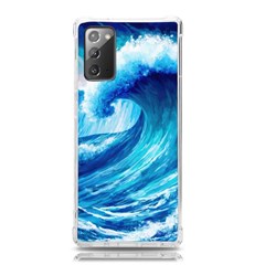 Tsunami Tidal Wave Ocean Waves Sea Nature Water Blue Painting Samsung Galaxy Note 20 Tpu Uv Case by uniart180623