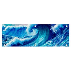 Tsunami Tidal Wave Ocean Waves Sea Nature Water Blue Painting Banner And Sign 6  X 2  by uniart180623