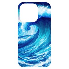 Tsunami Tidal Wave Ocean Waves Sea Nature Water Blue Painting Iphone 14 Pro Black Uv Print Case