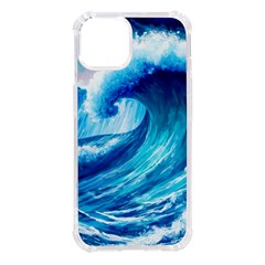 Tsunami Tidal Wave Ocean Waves Sea Nature Water Blue Painting Iphone 14 Tpu Uv Print Case by uniart180623