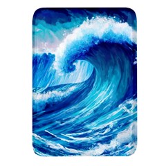 Tsunami Tidal Wave Ocean Waves Sea Nature Water Blue Painting Rectangular Glass Fridge Magnet (4 Pack)