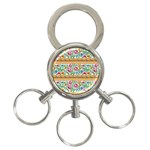 Flower Fabric Fabric Design Fabric Pattern Art 3-Ring Key Chain Front