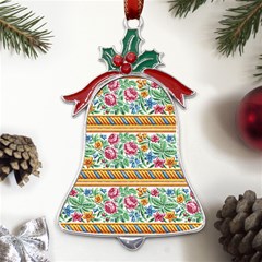 Flower Fabric Fabric Design Fabric Pattern Art Metal Holly Leaf Bell Ornament