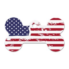 Flag Usa Unite Stated America Dog Tag Bone (two Sides) by uniart180623