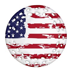 Flag Usa Unite Stated America Ornament (round Filigree) by uniart180623