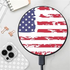 Flag Usa Unite Stated America Wireless Fast Charger(black) by uniart180623