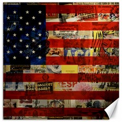 Usa Flag United States Canvas 16  X 16 