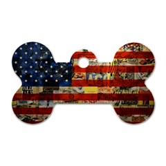 Usa Flag United States Dog Tag Bone (two Sides) by uniart180623