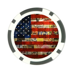 Usa Flag United States Poker Chip Card Guard by uniart180623