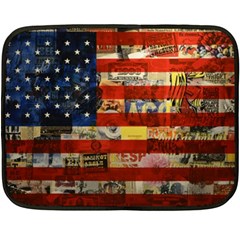 Usa Flag United States Two Sides Fleece Blanket (mini) by uniart180623