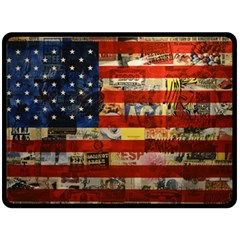 Usa Flag United States Fleece Blanket (large) by uniart180623