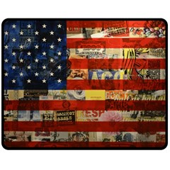 Usa Flag United States Fleece Blanket (medium) by uniart180623