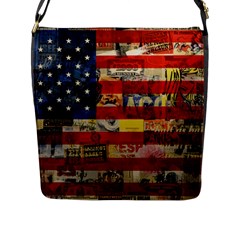 Usa Flag United States Flap Closure Messenger Bag (l) by uniart180623