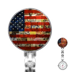 Usa Flag United States Stainless Steel Nurses Watch by uniart180623