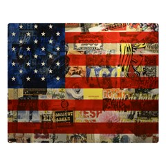 Usa Flag United States Two Sides Premium Plush Fleece Blanket (large) by uniart180623