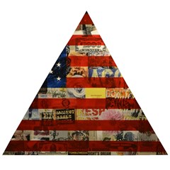 Usa Flag United States Wooden Puzzle Triangle by uniart180623