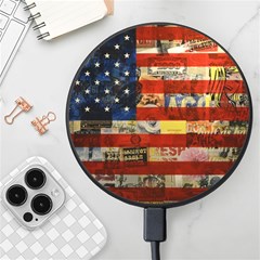 Usa Flag United States Wireless Fast Charger(black) by uniart180623