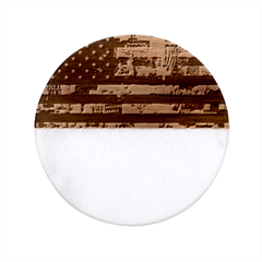 Usa Flag United States Classic Marble Wood Coaster (round)  by uniart180623