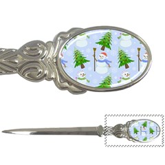 New Year Christmas Snowman Pattern, Letter Opener by uniart180623