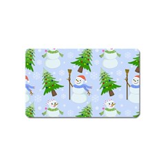 New Year Christmas Snowman Pattern, Magnet (name Card) by uniart180623