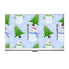 New Year Christmas Snowman Pattern, Business Card Holder by uniart180623