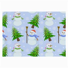 New Year Christmas Snowman Pattern, Large Glasses Cloth (2 Sides) by uniart180623