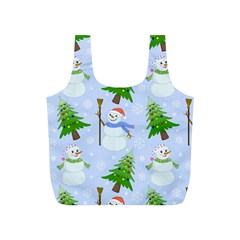 New Year Christmas Snowman Pattern, Full Print Recycle Bag (s) by uniart180623