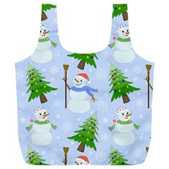 New Year Christmas Snowman Pattern, Full Print Recycle Bag (xl) by uniart180623