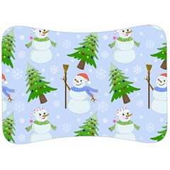 New Year Christmas Snowman Pattern, Velour Seat Head Rest Cushion by uniart180623