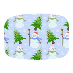 New Year Christmas Snowman Pattern, Mini Square Pill Box by uniart180623