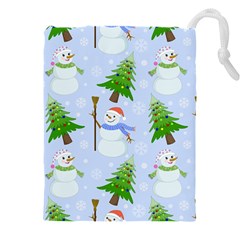 New Year Christmas Snowman Pattern, Drawstring Pouch (4xl) by uniart180623