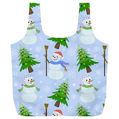 New Year Christmas Snowman Pattern, Full Print Recycle Bag (xxl) by uniart180623