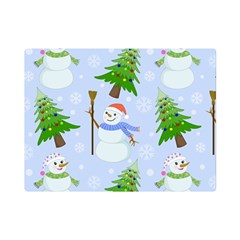 New Year Christmas Snowman Pattern, Premium Plush Fleece Blanket (mini) by uniart180623