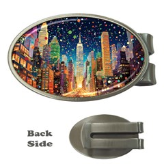 New York Confetti City Usa Money Clips (oval)  by uniart180623