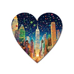 New York Confetti City Usa Heart Magnet by uniart180623