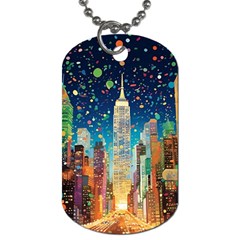 New York Confetti City Usa Dog Tag (one Side) by uniart180623